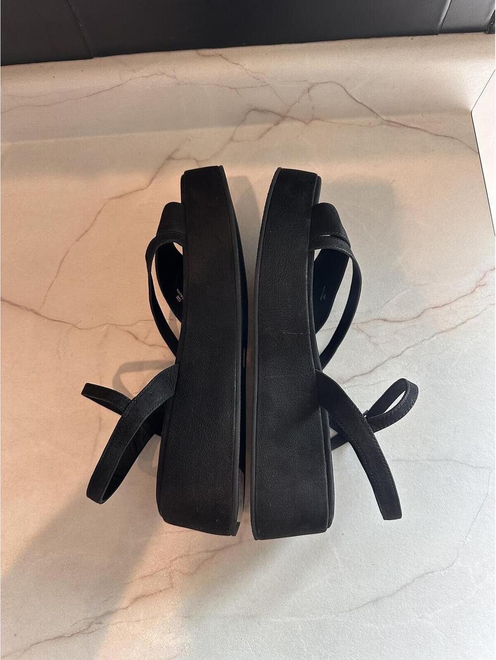 NEW Eileen Fisher Dae Leather Wedge Platform Strappy Sandals Black Women’s sz 10 - Picture 12 of 15